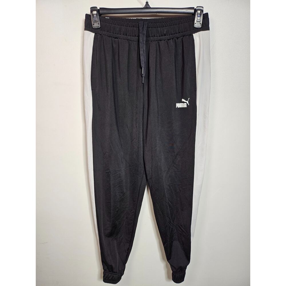 Puma Boy's Contrast Tricot Logo Track Pants black/white Size M